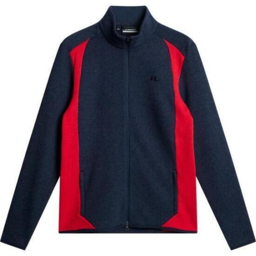 J LINDEBERG Full-Zip Jacket With Bold Red Panels And High Collar
